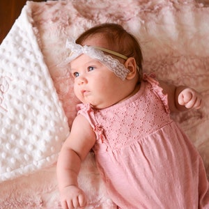 Personalized Baby Blanket, Baby shower gift, Rosewater Fawn Minky baby blanket, Newborn baby blanket, Woodland baby blanket