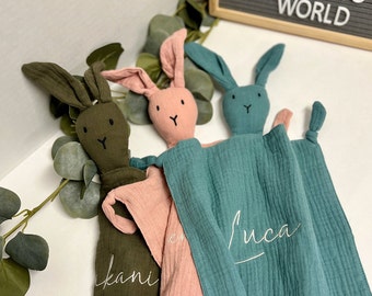 Lapin personnalisé Lovey, Lion Lovey, baby shower, petite couverture de sécurité, couverture personnalisée, couverture de sécurité, cadeau brodé pour bébé