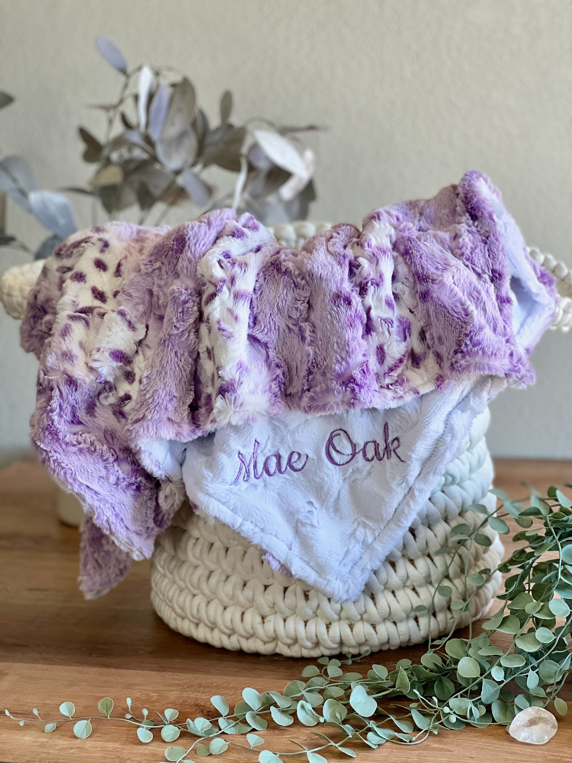 Purple floral baby blanket hotsell