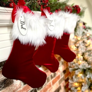 Christmas Stocking, Personalized Christmas Stocking, Red Velvet Christmas Stocking, Scarlet Stocking, velvet Christmas stocking