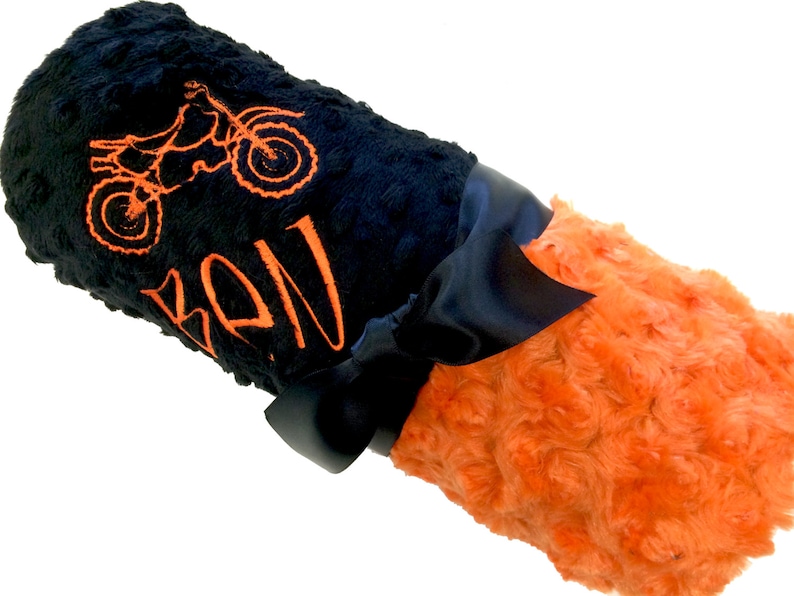 KTM dirt bike Inspired Personalized Baby Blanket Black Minky Etsy