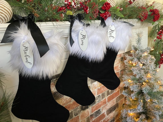 Christmas Stocking Personalized Christmas Stocking Black