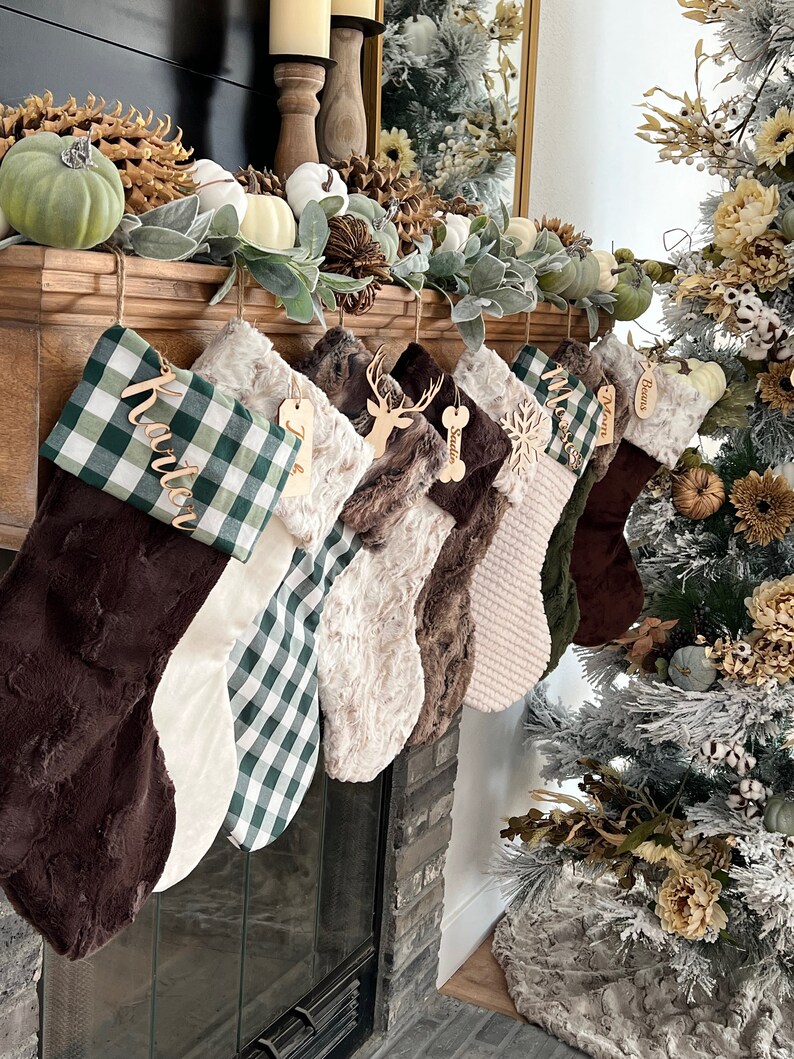 Plaid Stocking Green Plaid Christmas Stocking Personalized - Etsy