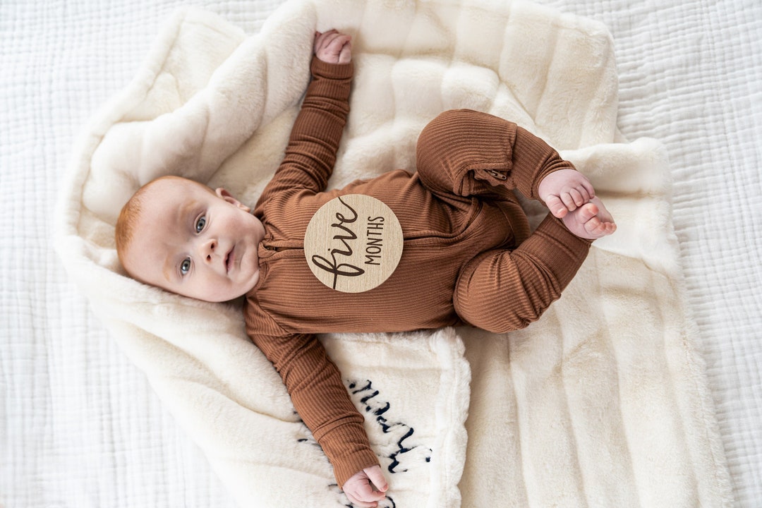 Personalized Baby Blanket, Sydney Natural Minky and You Choose Minky Color, Embroidered Newborn