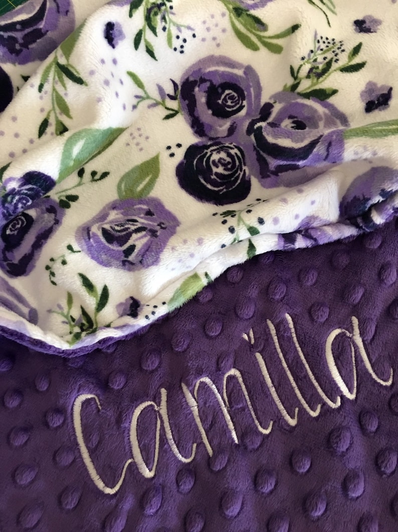 Rose Baby Blanket Personalized Baby Blanket Newborn Girl Etsy