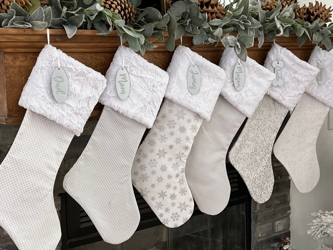 Silver Classic Christmas Stocking, Silver Christmas Stocking