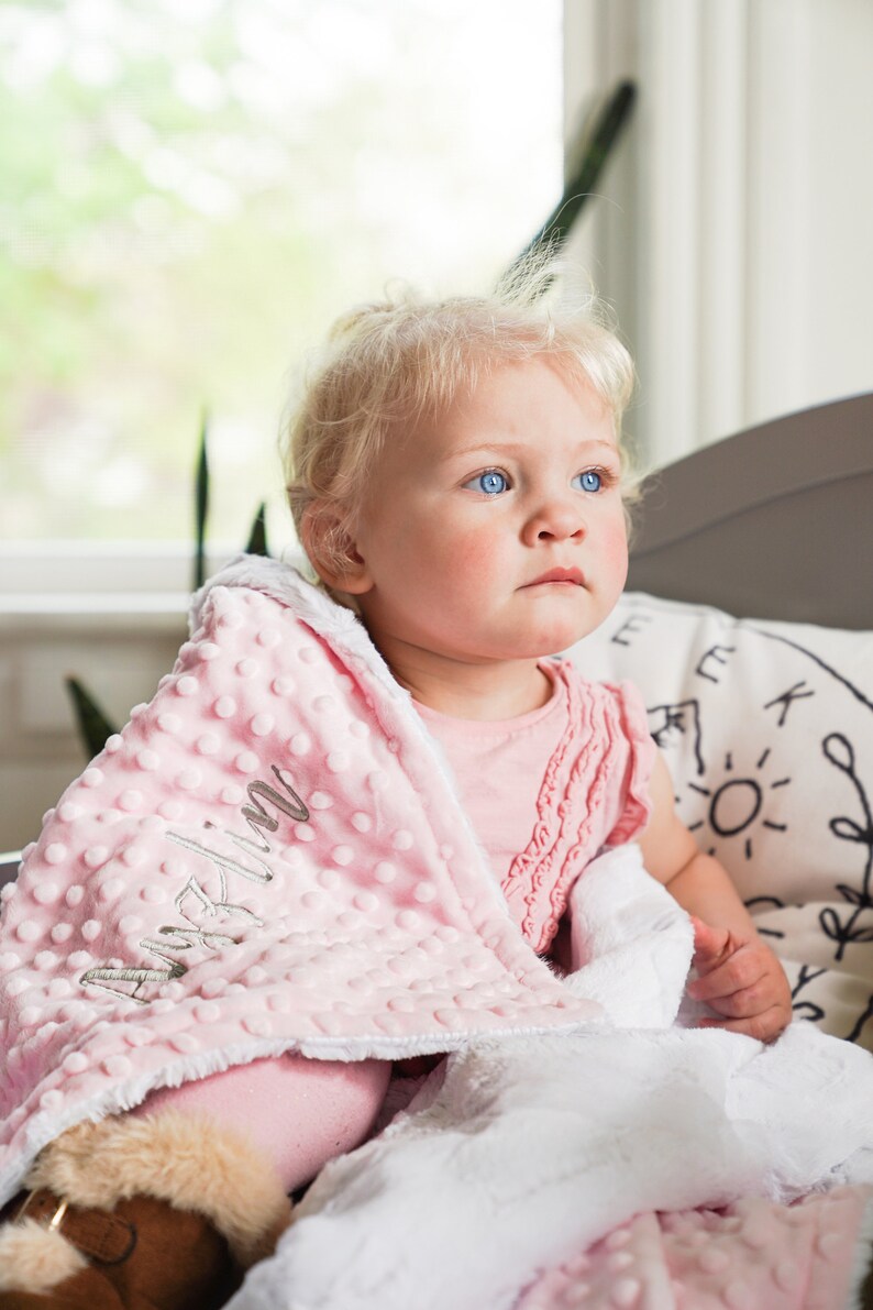 Personalized Baby Blanket White Hide and You Choose the Dot Etsy
