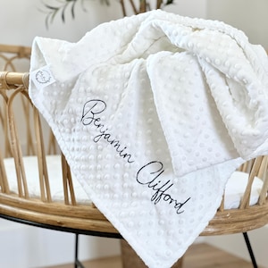 Personalized Baby Blanket, Personalized Baby Gift, White Minky Baby Blanket, Baby Gift, Shower Gift, Personalized Newborn Gift