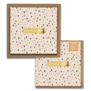 Plein de gratitude, Little Hearts Cartes de Gratitude,  French Greeting Cards, Blank Thank You, Everyday, Wellness, Valentine's Day