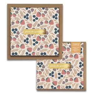 Plein de gratitude, Fruity Cartes de Gratitude,  French Greeting Cards, Blank Thank You, Everyday, Wellness, Florals