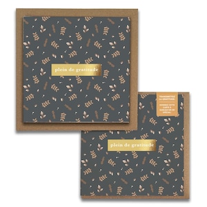 Plein de gratitude, Buddies Cartes de Gratitude,  French Greeting Cards, Blank Thank You, Everyday, Wellness, Florals