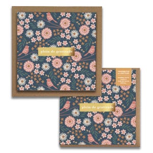 Plein de gratitude, Birdy Cartes de Gratitude,  French Greeting Cards, Blank Thank You, Everyday, Wellness