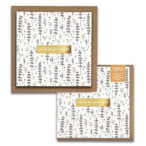 Plein de gratitude, Lovely Lavender Cartes de Gratitude,  French Greeting Cards, Blank Thank You, Everyday, Wellness, Florals