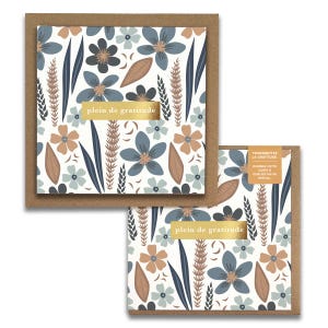 Plein de gratitude, Misty Bloom Cartes de Gratitude,  French Greeting Cards, Blank Thank You, Everyday, Wellness, Florals