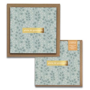 Plein de gratitude, Eucalyptus Cartes de Gratitude,  French Greeting Cards, Blank Thank You, Everyday, Wellness, Florals