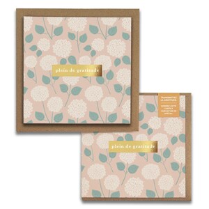 Plein de gratitude, Hydrangeas Cartes de Gratitude,  French Greeting Cards, Blank Thank You, Everyday, Wellness, Florals