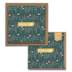 Plein de gratitude, Wildflowers Cartes de Gratitude,  French Greeting Cards, Blank Thank You, Everyday, Wellness, Florals