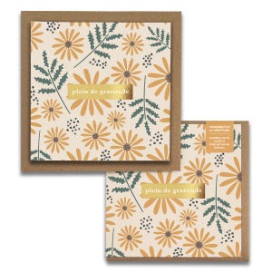 Plein de gratitude, Hello Daisy Cartes de Gratitude,  French Greeting Cards, Blank Thank You, Everyday, Wellness, Florals