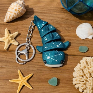 Whale Shark Keychain: Shimmering Constellation Ocean Animal Bag Charm