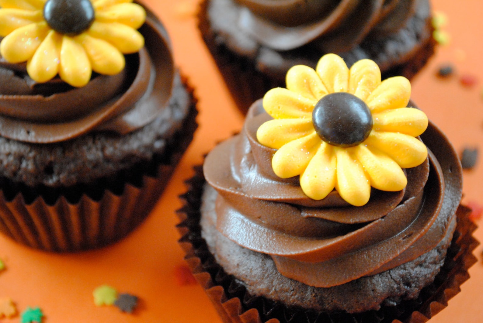 Sunflower Cake Decorations Royal Icing Made With Chocolate Etsy