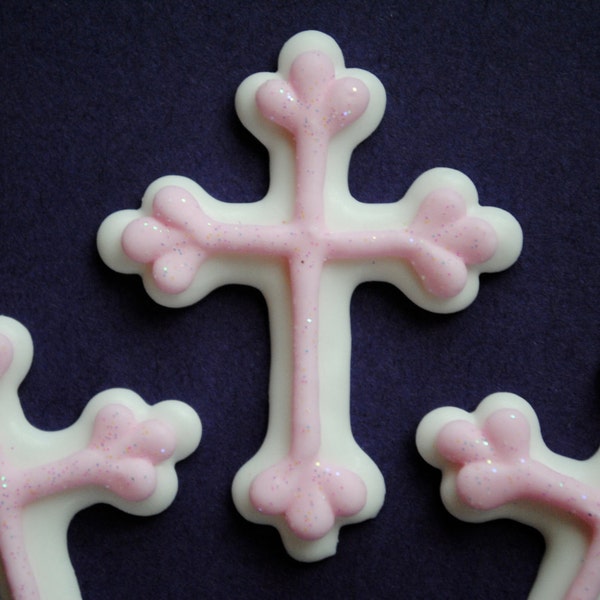 Cross Cupcake Toppers- Royal Icing- Baptism- Cake Decorations (12)