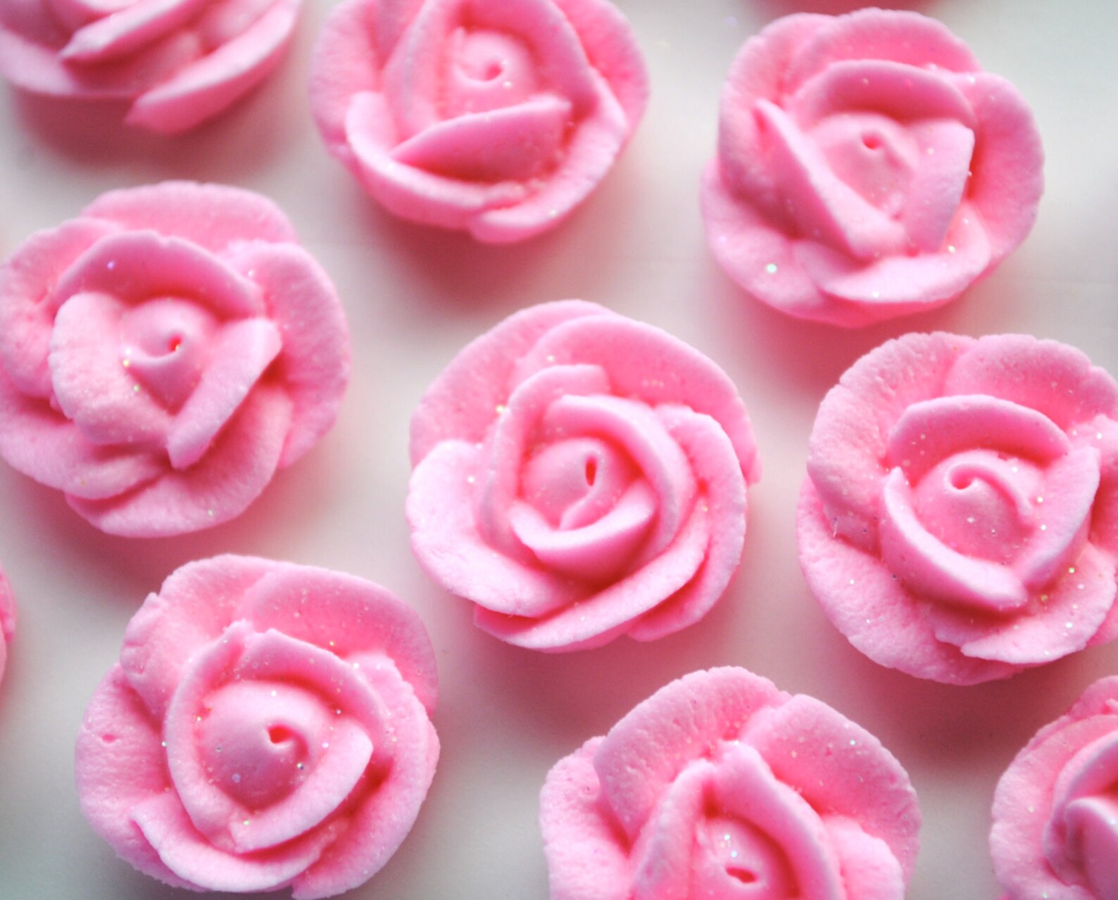 Royal Icing Roses Pink 3/4 12 Etsy