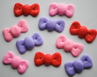 Royal Icing Bows with Sparkles (12) Perfect for cookies or cupcakes.  Please choose color.