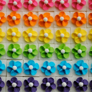 Royal Icing Flowers on Sugar Cubes Rainbow Mix 25 image 5