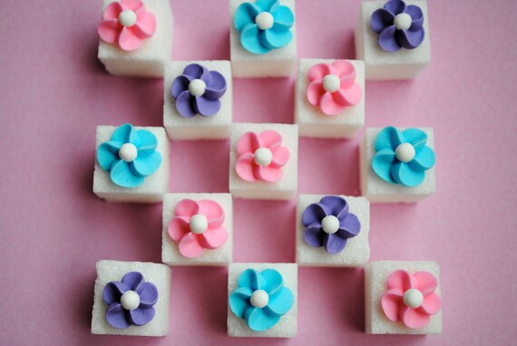 Decorative Sugar Cubes Royal Icing Flowers On Sugar Cubes Etsy