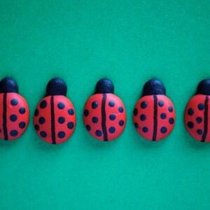 Royal Icing Ladybugs Small Cookie, Cake, Cupcake, Cakepop Topper Edible Decorations 12 image 2