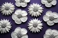 Cake decorations- White Wedding Flowers-  Royal Icing Cupcake Toppers with Silver Dragee Center- (12)