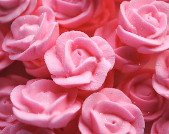 Royal Icing Roses- Pink- 3/4"  (12)