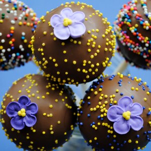 Edible Violets Made from Royal Icing in 3 shades of Violet 24 image 2