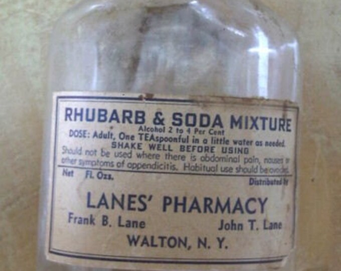 Vintage Walton NY Lanes' Pharmacy Rhubarb and Soda Etsy