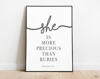 She is more precious than rubies digital bible verse print