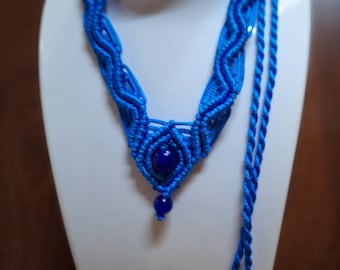 Macrame Choker Necklace: Boho Hippie Style with Adjustable Length