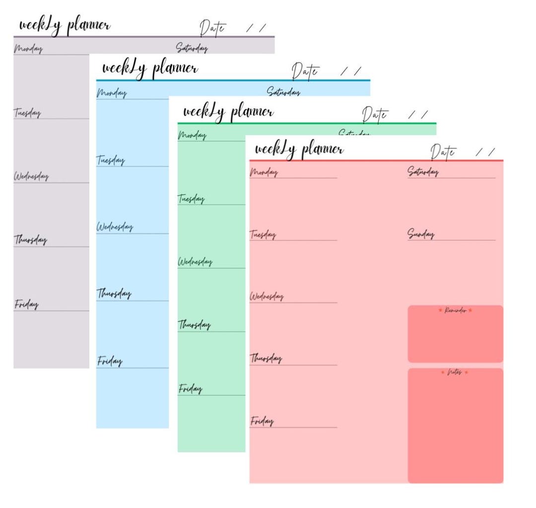 Digital Weekly Planner Template – Undated PDF, Goodnotes & iPad ...