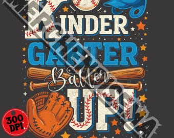 Design PNG de beisebol para jardim de infância: estampa para sublimação em camisetas para a volta às aulas (download digital)