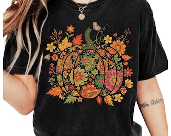 Chinoiserie Pumpkin PNG: Toile de Jouy Floral Fall Design (Digital Download)