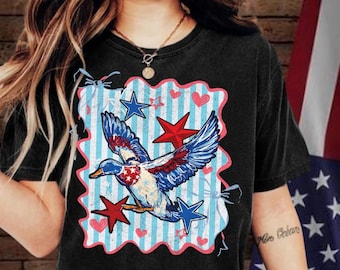 Imagem PNG de um pato-real retrô | Clipart patriótico para sublimação do 4 de julho (arquivo digital)