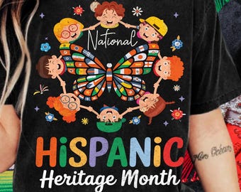 Hispanic Heritage Month PNG: Kinder, Schmetterling, Design zum Thema kultureller Stolz (Digitaler Download)