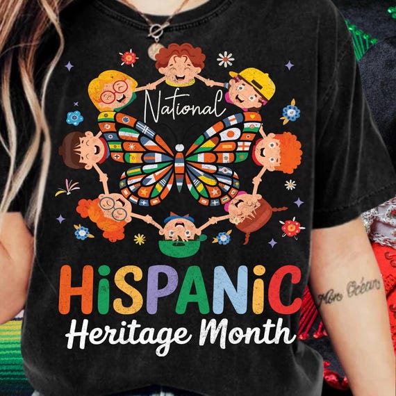 Hispanic Heritage Month PNG: Kids, Butterfly, Cultural Pride Design (Digital Download)