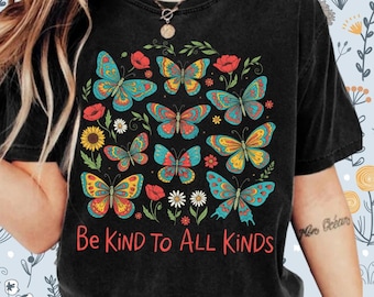 Be Kind to All Kinds PNG: Boho Floral Sublimation Design (Digital Download