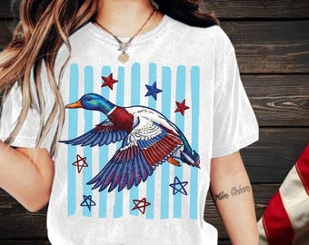 Imagem PNG de um pato-real voando | Clipart patriótico para sublimação do 4 de julho (arquivo digital)