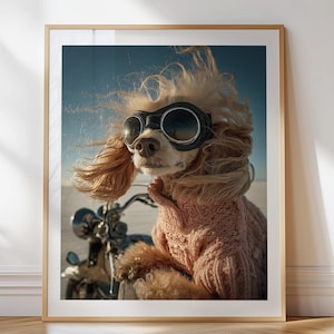 Poedel badkamer print grappige hond muur kunst eigenzinnige huisdier badkamer decor stijlvolle puppy afdrukbare dieren muur print door Dezinbazar