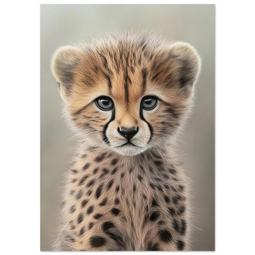 Cheetah Poster Sweet Safari Jungle Cub Wall Art Pastel Nursery Decor ...
