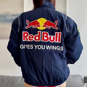 Red Bull Racing Jacket,Formula 1 Racing Jacket Vintage,Bomber Jacket,Racing Jacket,Oversized Jacket,Street Style, 90s Streetwear zdjęcie 2