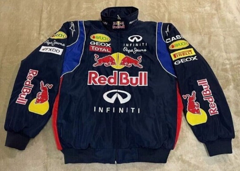 Red Bull Racing Jacket,Formula 1 Racing Jacket Vintage,Bomber Jacket,Racing Jacket,Oversized Jacket,Street Style, 90s Streetwear zdjęcie 6