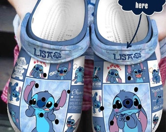 Personalized Lilo Stitch Crocband Clogs Shoes, Clogs Shoes For Men Women and Kid, Funny Clogs Crocs, Crocband, Halloween Gift,F