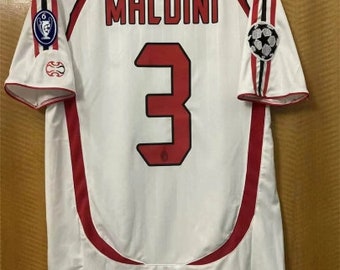 2006-2007 Maldini AC Milan Champions League Final jersey, Retro AC Milan football jersey, jersey set 2006-2007, Soccer Football Jersey